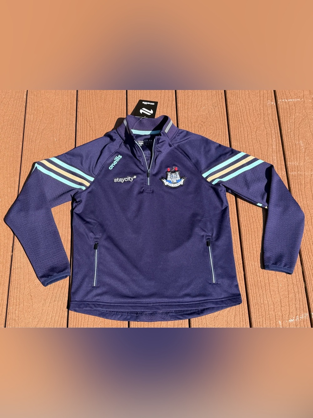 O’Neills Dublin GAA Kids 1/4 Zip Training Top Navy Age 7/8 NWT